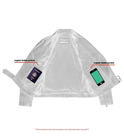 Women's Black Fashion Leather Jacket- "Night Shine"