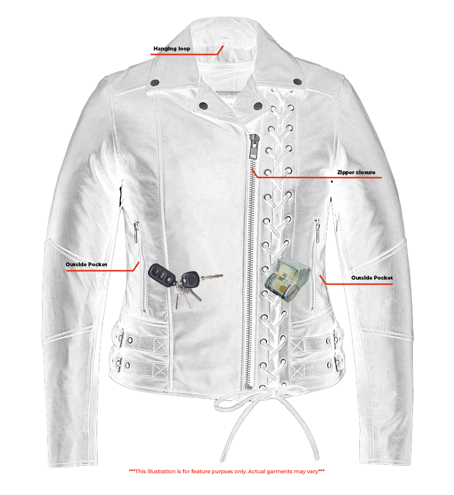 Women's Fashion Leather Jacket "Black Pearl"