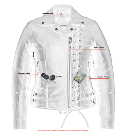 Women's Fashion Leather Jacket "Black Pearl"