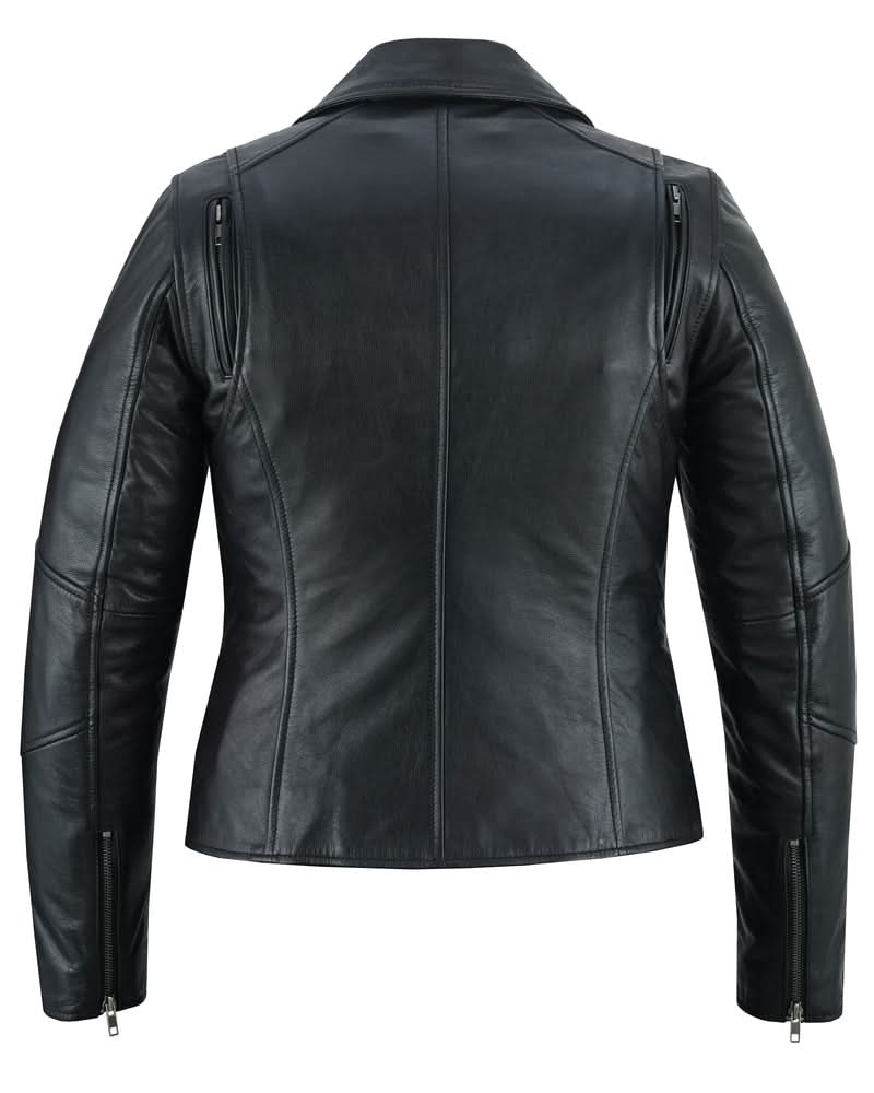 Women's Fashion Leather Jacket "Black Pearl"