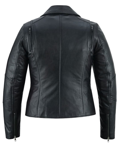 Women's Fashion Leather Jacket "Black Pearl"