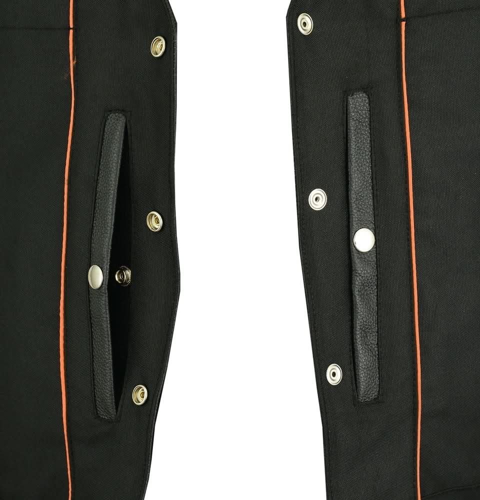 Women's Stylish Leather Open Neck Vest with Side Lace and Zipper