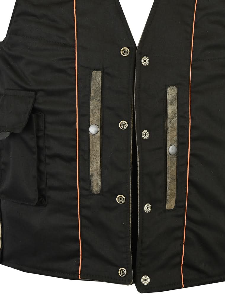 Men's Antique Brown Western Style Leather Motorcycle Vest