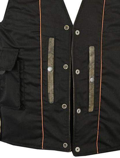 Men's Antique Brown Western Style Leather Motorcycle Vest