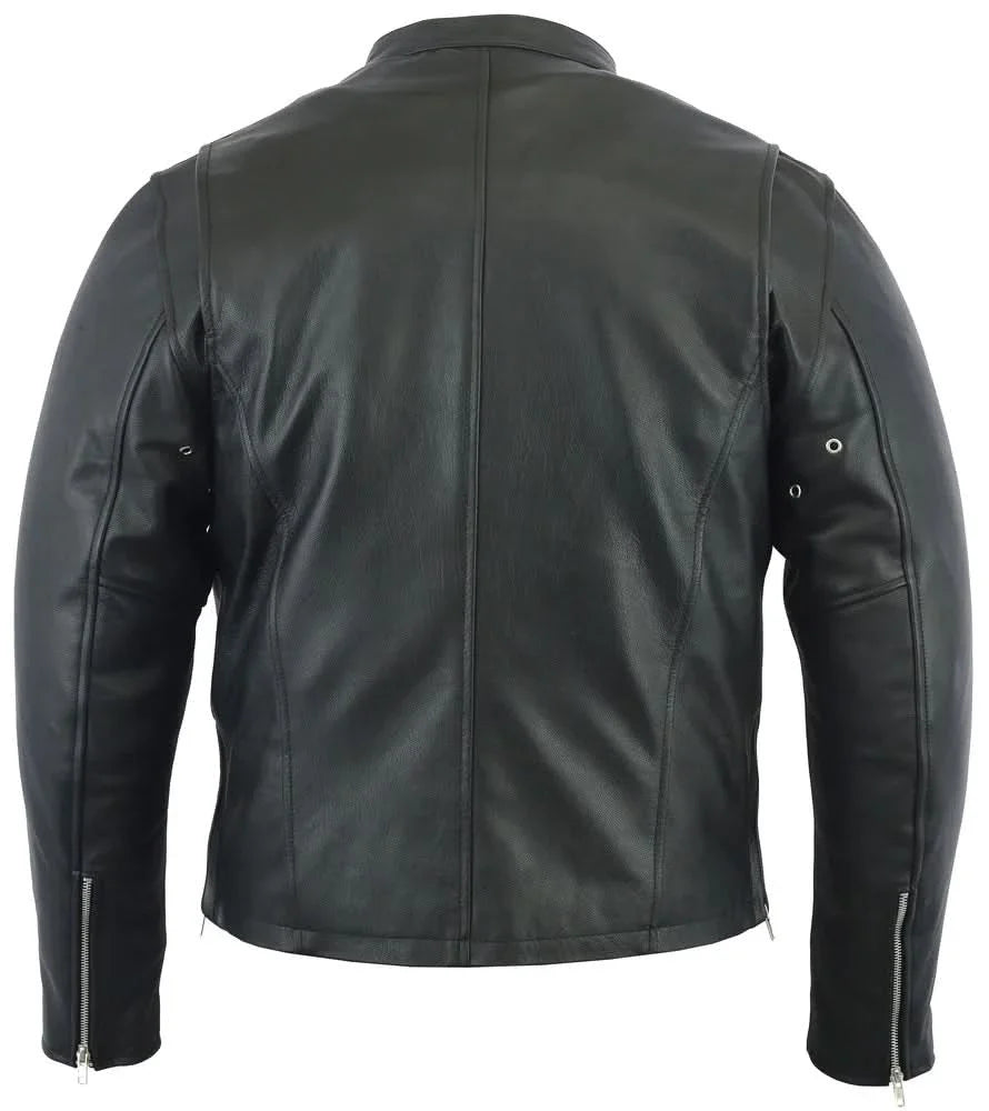 Men's Black Sporty Cruiser Jacket with Removable liner