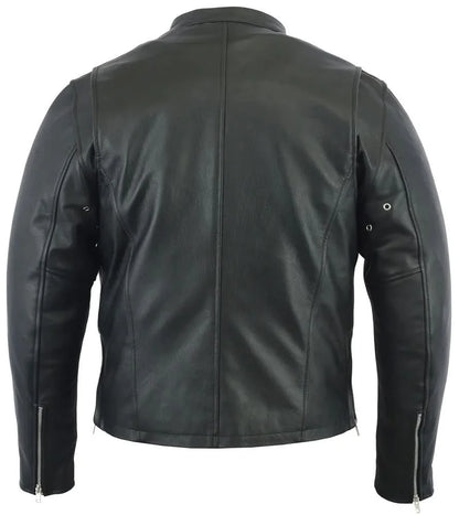 Men's Black Sporty Cruiser Jacket with Removable liner