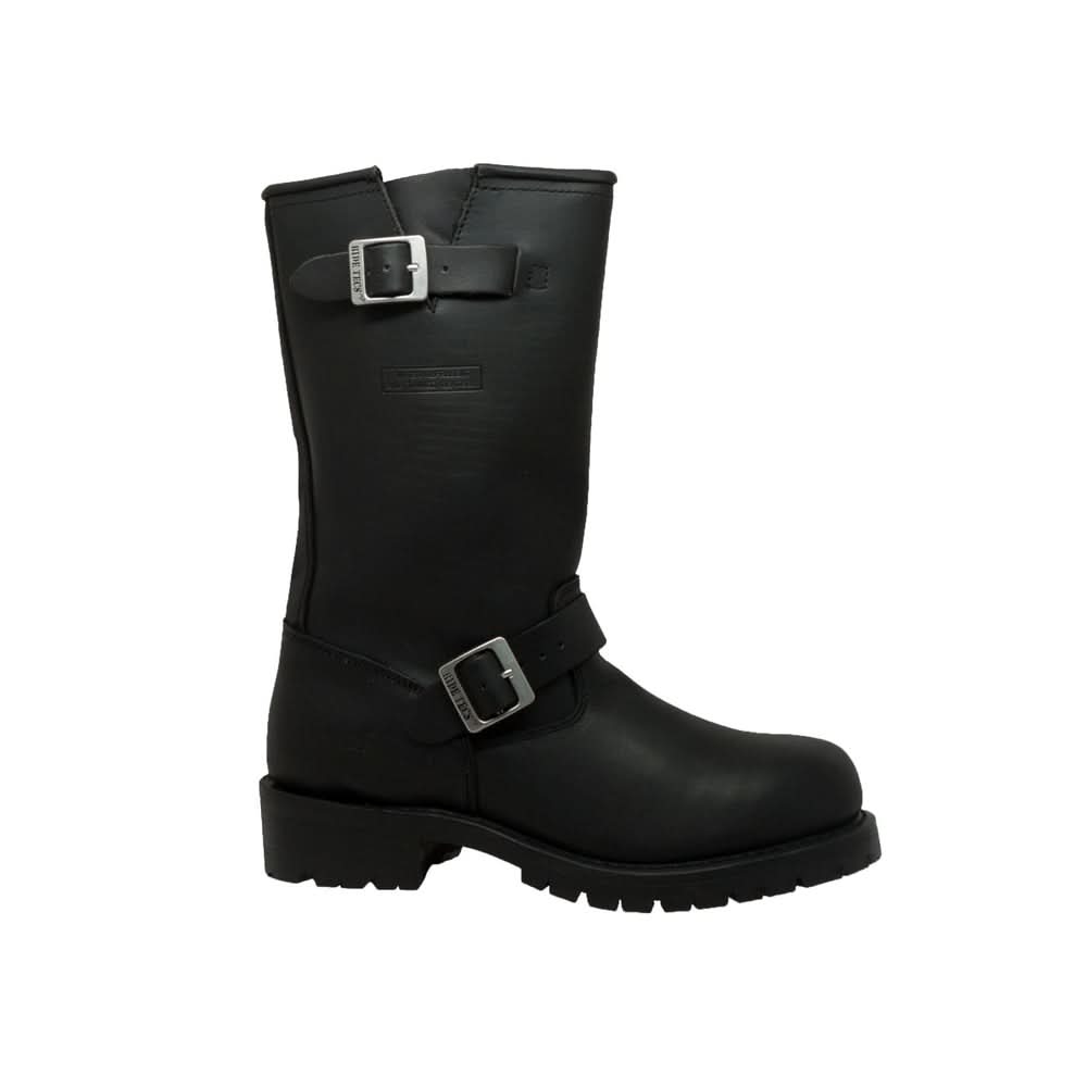Shadowstep Men's Black leather motorcycle boots