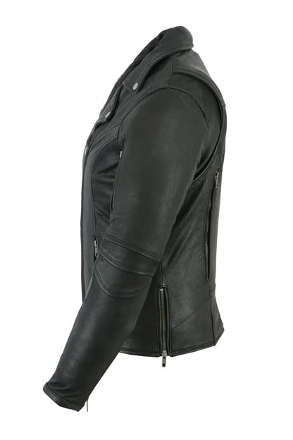 Women's Fashion Modern Beltless Biker Jacket- Longer/Tall