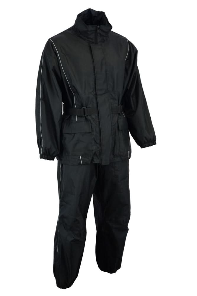 Rain Suit- all black with piping