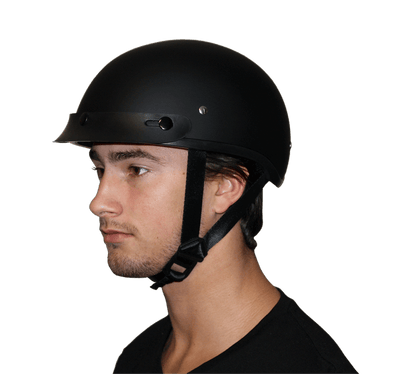 D1-A D.O.T. DAYTONA SKULL CAP- HI-GLOSS BLACK