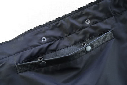 Men's Club Style "AM" Black Cowhide Leather Motorcycle Vest