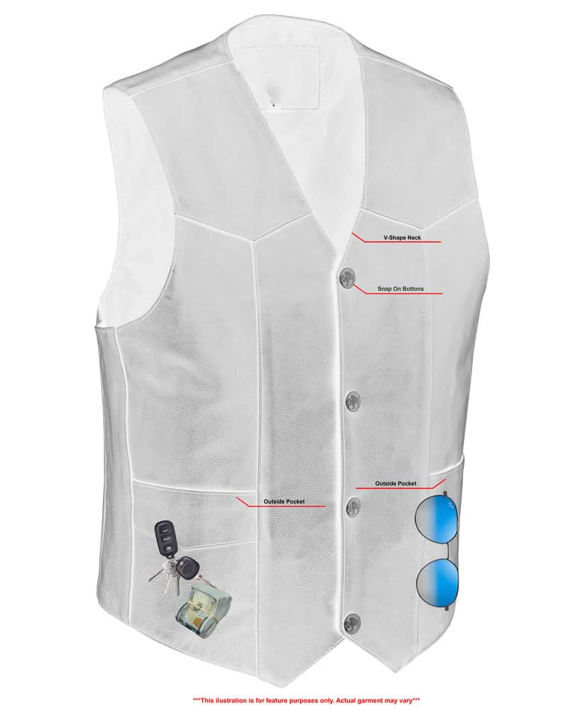 Men's Western Style vest with Buffalo Nickel Head Snaps