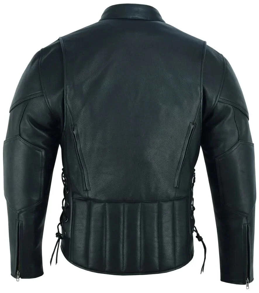 Men's Premium Vented Motorcycle Riding Jacket – Side Laces