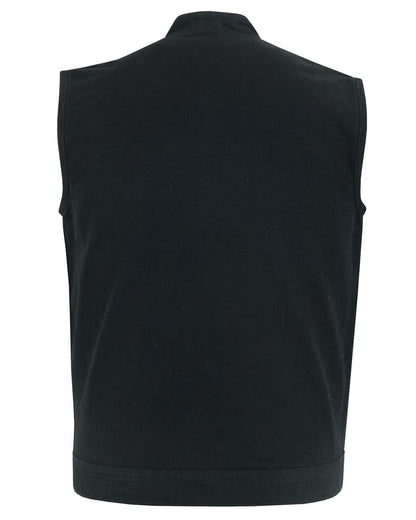 Men's Black Denim Motorcycle Vest- Weston