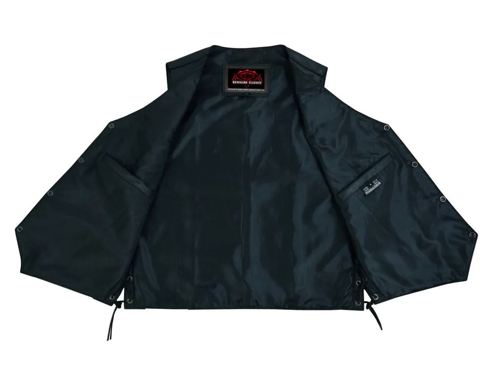 Men's Economy Vest, Side Lace - Black