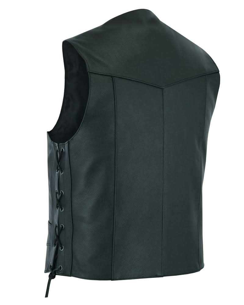 Men's Economy Vest, Side Lace - Black