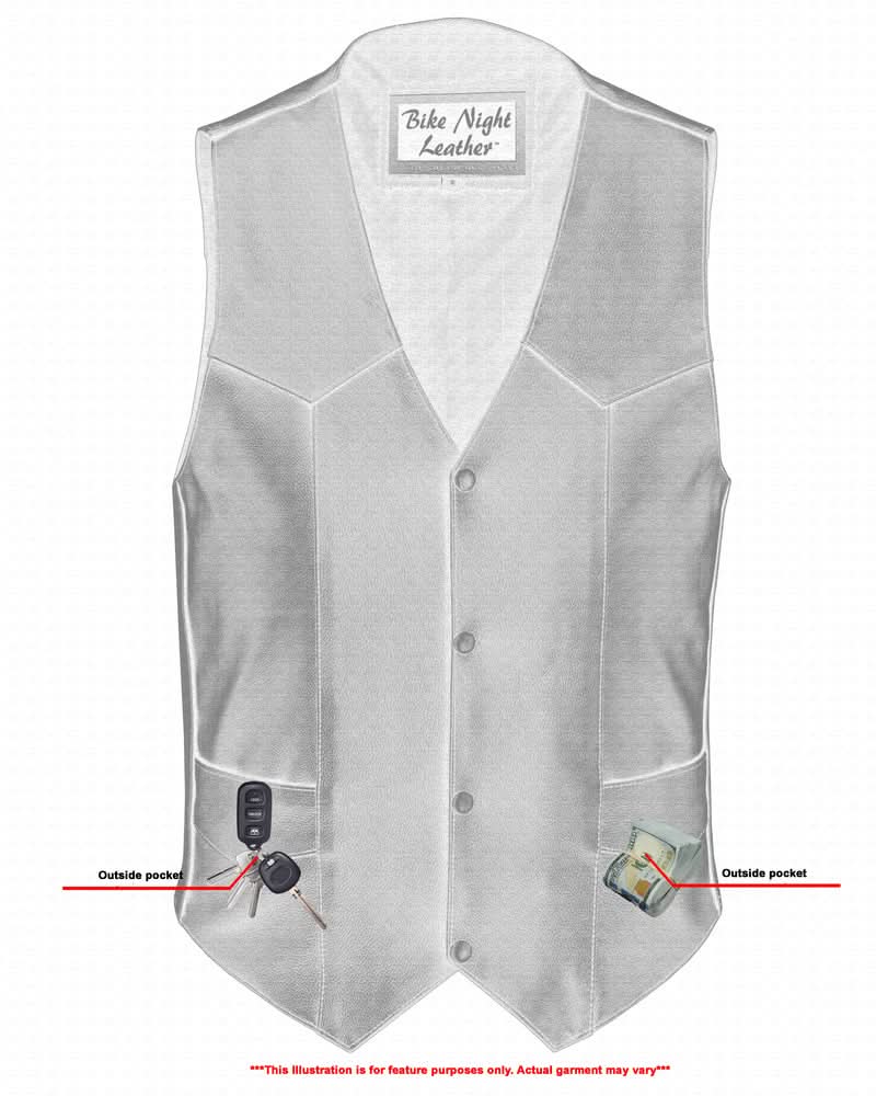 Men's Western Style Plain Economy Vest - Black