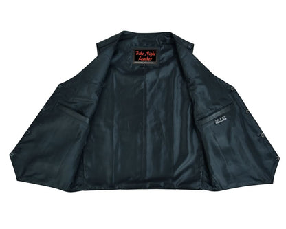 Men's Western Style Plain Economy Vest - Black
