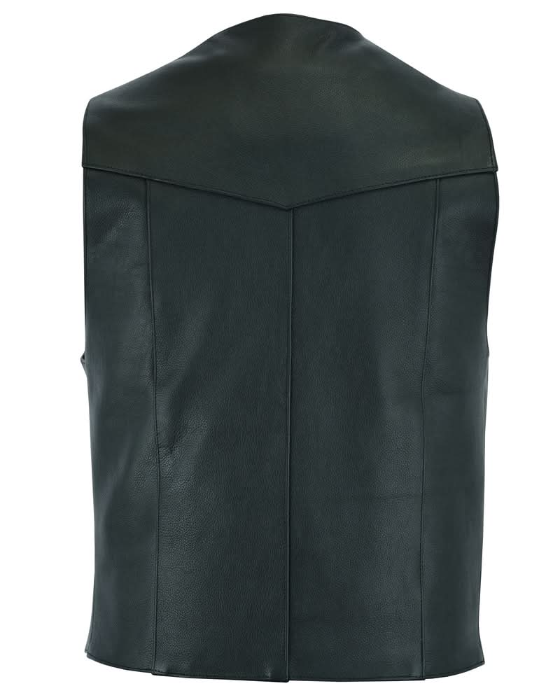 Men's Western Style Plain Economy Vest - Black