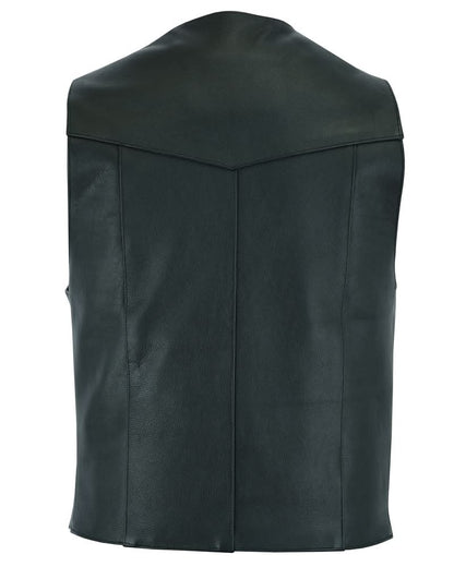 Men's Western Style Plain Economy Vest - Black