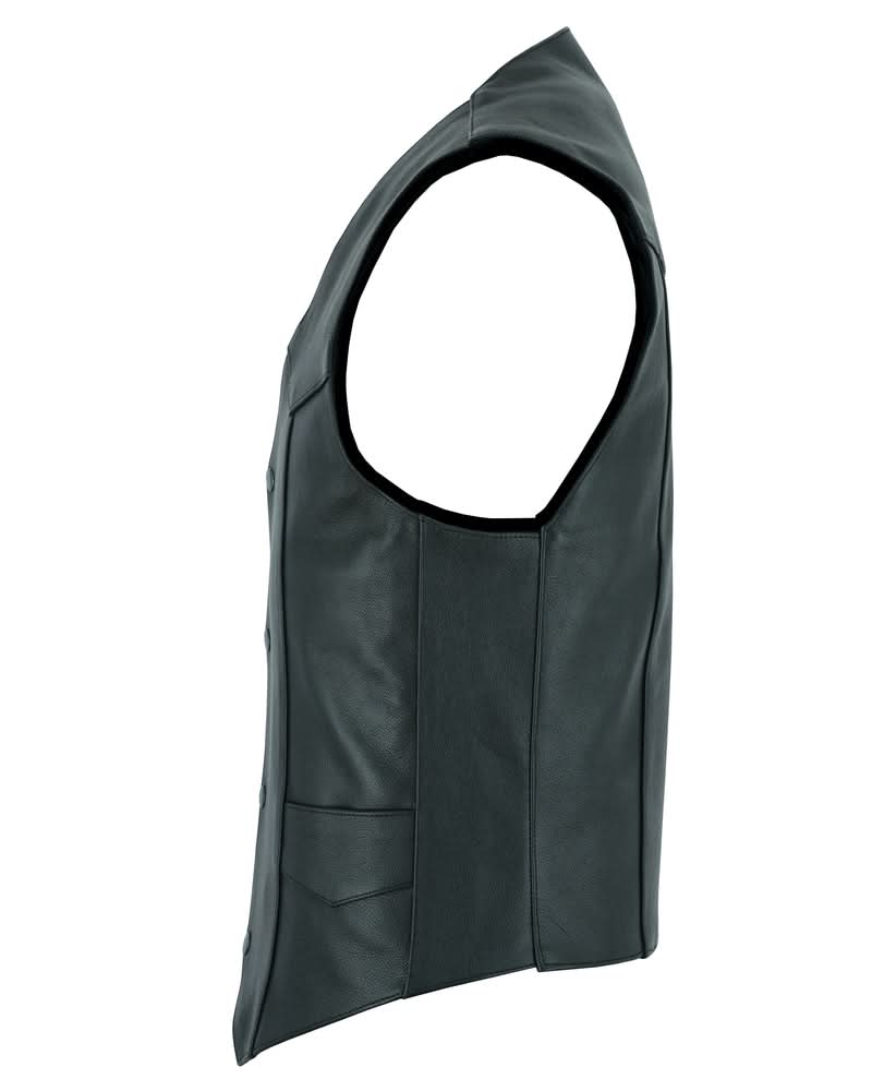 Men's Western Style Plain Economy Vest - Black