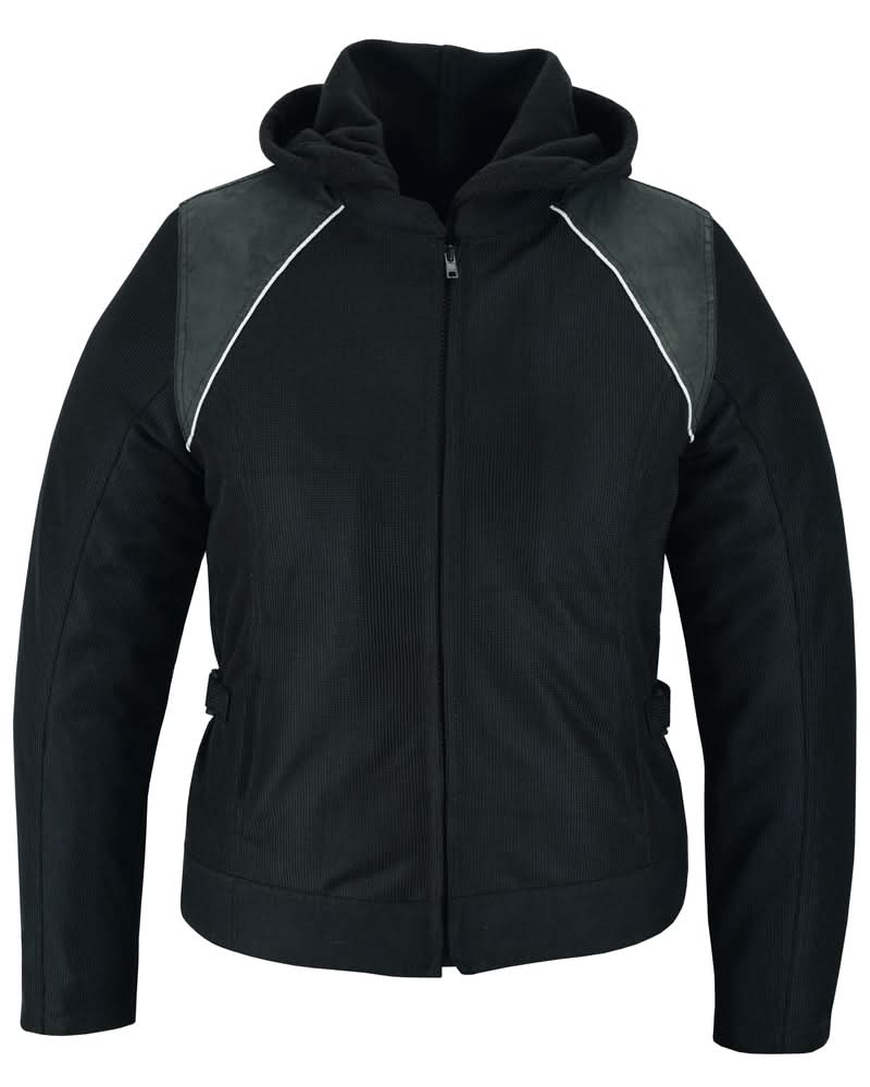 Darkstream Women's Mesh  Motorcycle Jacket - Black/ Black Tone Reflective
