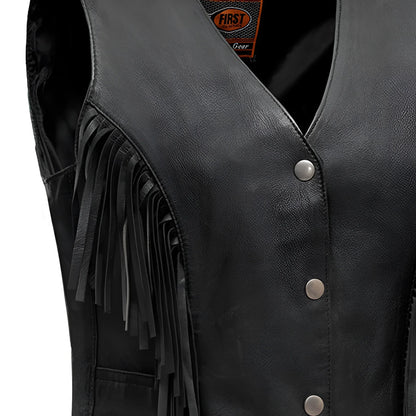 Women's "Apache" Leather Motorcycle Vest