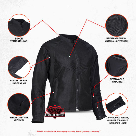 Women's Sporty Mesh Jacket- Race Wave