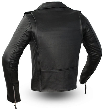 Women's Classic Motorcycle Leather Riding Jacket- "Rockstar"