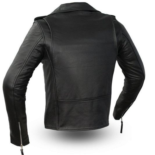 Women's Classic Motorcycle Leather Riding Jacket- "Rockstar"