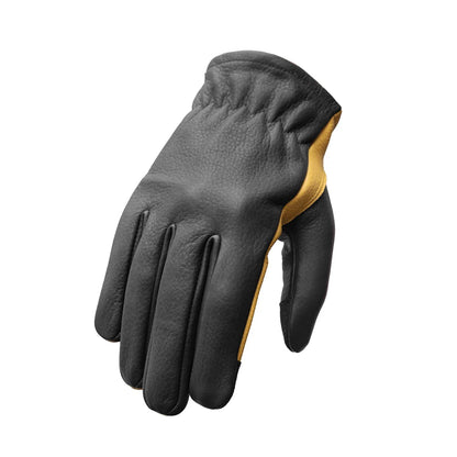 Men's Two-tone Roper Leather Motorcycle Gloves