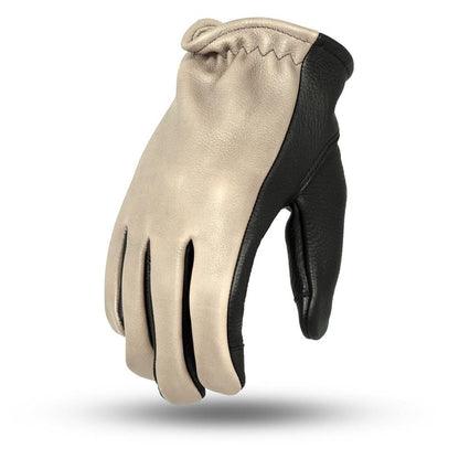 Men's Two-tone Roper Leather Motorcycle Gloves