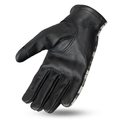 Men's Two-tone Roper Leather Motorcycle Gloves