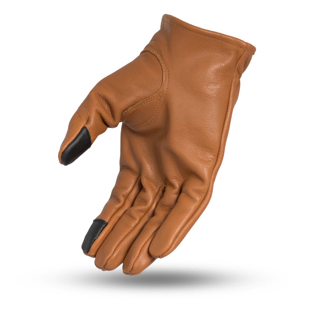 Men's Two-tone Roper Leather Motorcycle Gloves
