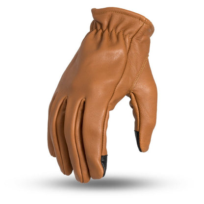 Men's Two-tone Roper Leather Motorcycle Gloves
