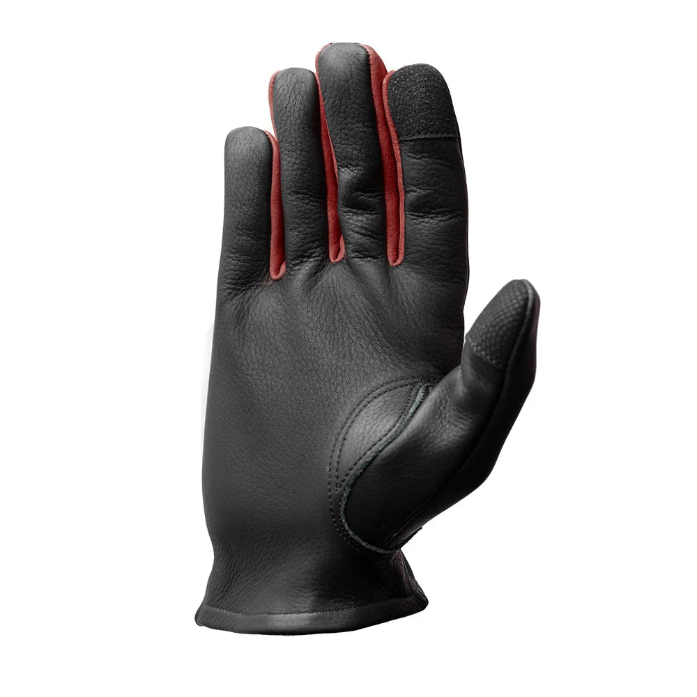 Men's Two-tone Roper Leather Motorcycle Gloves