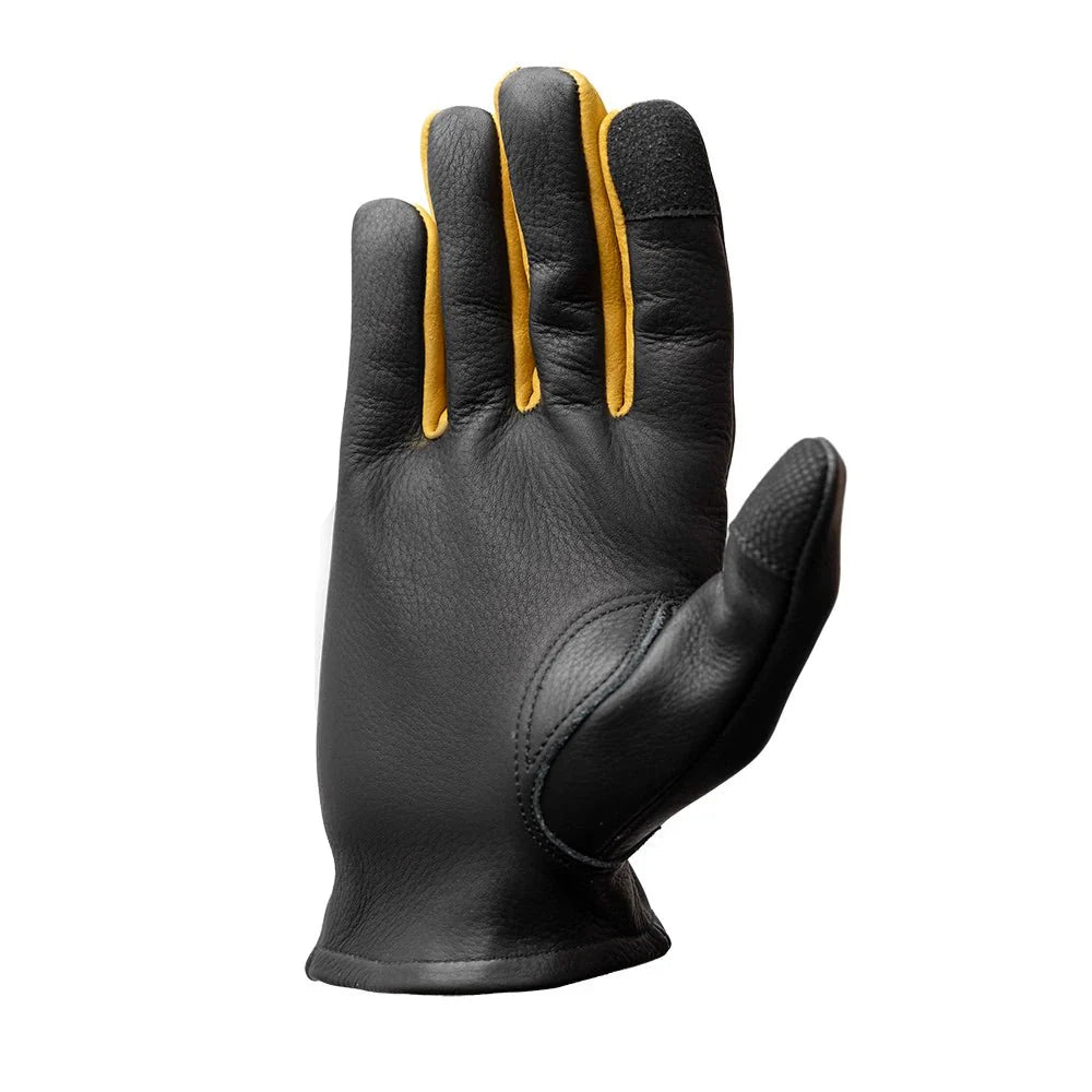 Men's Two-tone Roper Leather Motorcycle Gloves