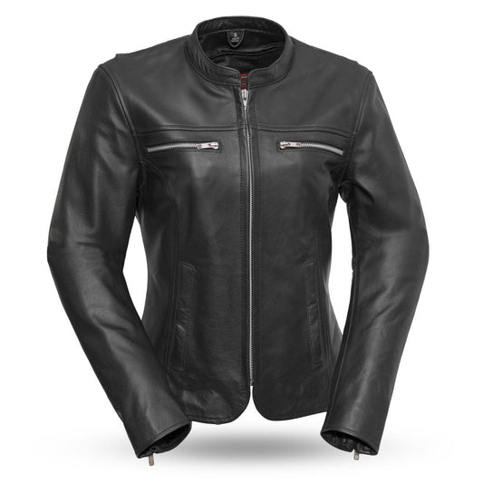 Women's Leather Motorcycle Riding Jacket- "Roxy"