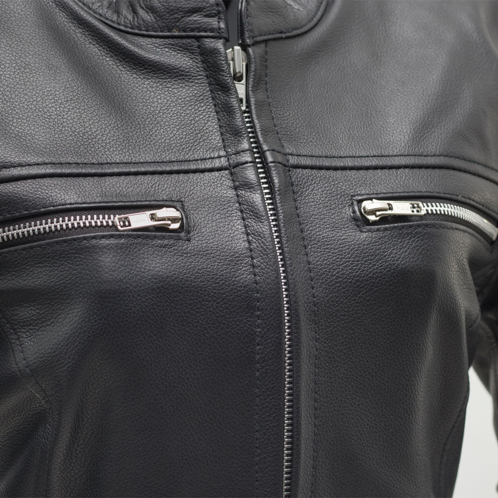 Women's Leather Motorcycle Riding Jacket- "Roxy"