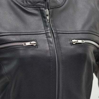 Women's Leather Motorcycle Riding Jacket- "Roxy"