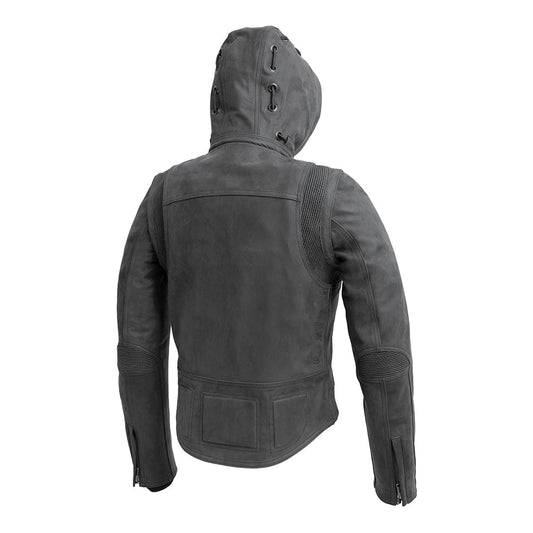 Women's Leather Motorcycle Club Style Riding Jacket- "RYBAK"