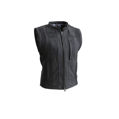 Women's Leather Motorcycle Club Style Riding Jacket- "RYBAK"