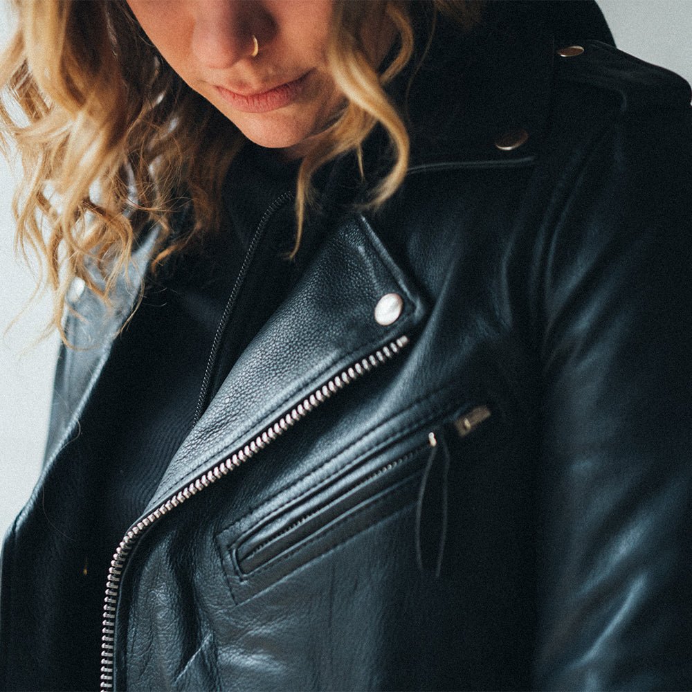 Women's Leather Motorcycle Riding Jacket- "Ryman"