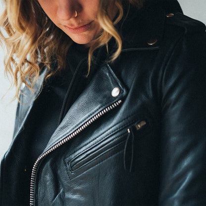 Women's Leather Motorcycle Riding Jacket- "Ryman"