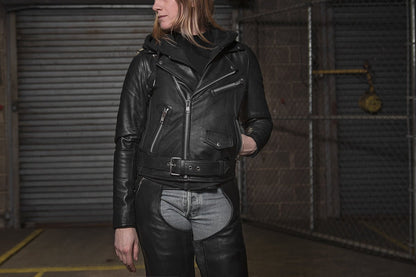 Women's Leather Motorcycle Riding Jacket- "Ryman"