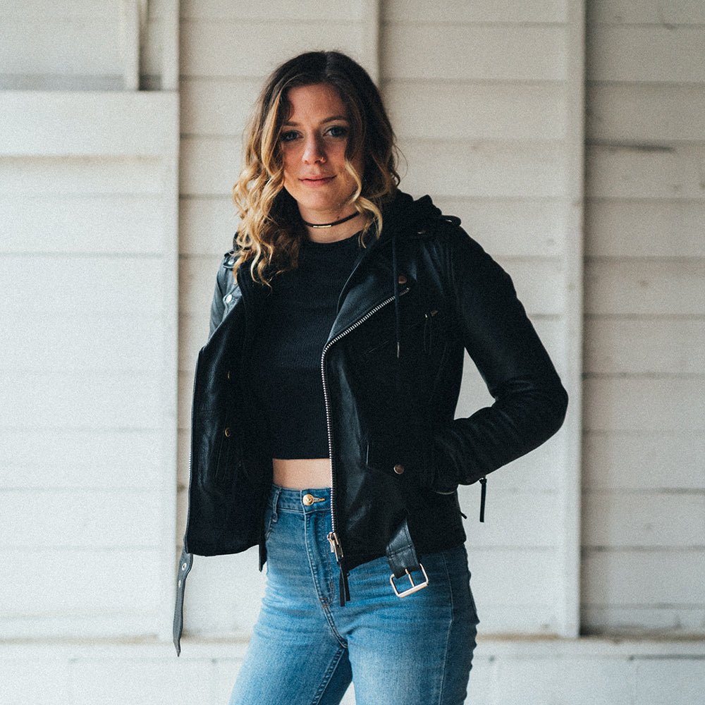 Women's Leather Motorcycle Riding Jacket- "Ryman"