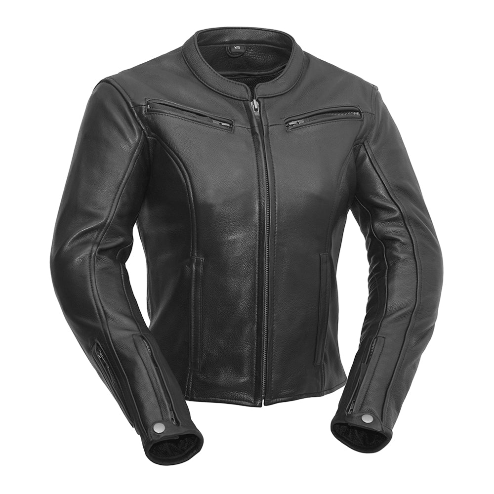 Women's Stylish Motorcycle Leather Jacket- "Speed Queen"