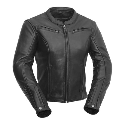 Women's Stylish Motorcycle Leather Jacket- "Speed Queen"