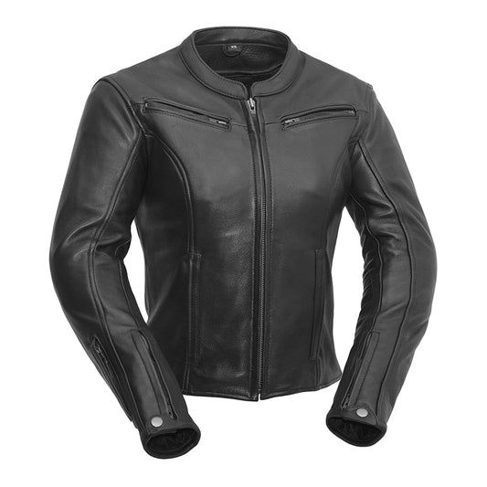 Women's Stylish Motorcycle Leather Jacket- "Speed Queen"