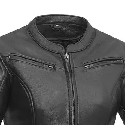 Women's Stylish Motorcycle Leather Jacket- "Speed Queen"
